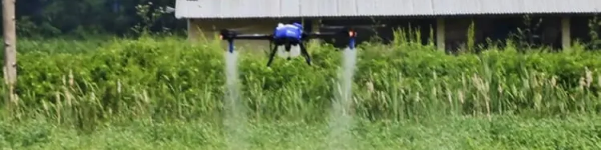 Επίδειξη ψεκαστικού drone ψεκασμό 1